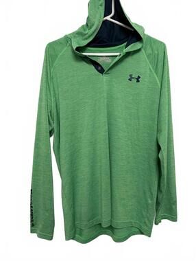 Under Armour Loose Fit HeatGear Green Hoodie - Medium